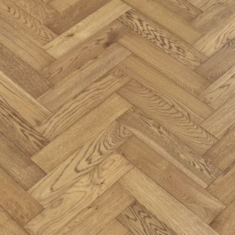 Small Herringbone Saffron: Detailed image of Jordan's Woodflooring small herringbone pattern in Saffron, showcasing warm, golden hues with intricate, precise craftsmanship.